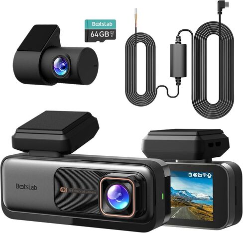 BOTSLAB 4k Dash Cam Front and Rear, 24/7 Parking Monitor with Hardwired Kit, 170° Ultra Wide Dashcam, ADAS, IMX415 Sensor, Night Vision, WDR, Loop Recording, 5G/2.4G WiFi & GPS, Free 64GB Card | 24H Parking Mode, 5.8GHz WiFi, Superior WDR Night Vision, AD in Saudi Arabia