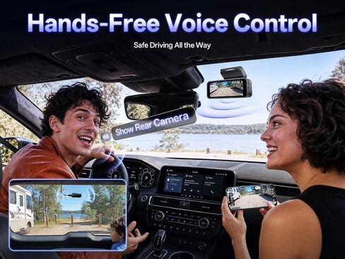 Pelsee S1 Pro Native 4K + 4K Dash Cam Front and Rear, 128GB Card Included | 8MP Dual HDR Dash Camera for Cars, 5.8GHz WiFi 30MB/s Download, GPS, Voice Control, Full Color Night Vision, 24H Parking Mode in Kuwait