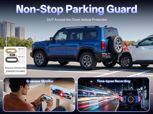Pelsee S1 Pro Native 4K + 4K Dash Cam Front and Rear, 128GB Card Included | 8MP Dual HDR Dash Camera for Cars, 5.8GHz WiFi 30MB/s Download, GPS, Voice Control, Full Color Night Vision, 24H Parking Mode in Kuwait