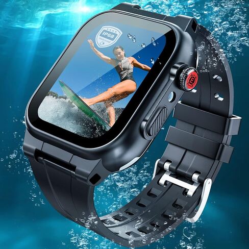 Waterproof Case for Apple Watch 45mm 44mm 42mm 41mm 40mm 38mm with Band, IP68 Waterproof Built-in Screen Protector for Apple Watch Series 8 7 6 5 4 3 2 SE SE2, Full Body Rugged Case for iWatch in Saudi Arabia