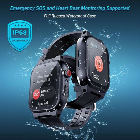 Waterproof Case for Apple Watch 45mm 44mm 42mm 41mm 40mm 38mm with Band, IP68 Waterproof Built-in Screen Protector for Apple Watch Series 8 7 6 5 4 3 2 SE SE2, Full Body Rugged Case for iWatch in Saudi Arabia
