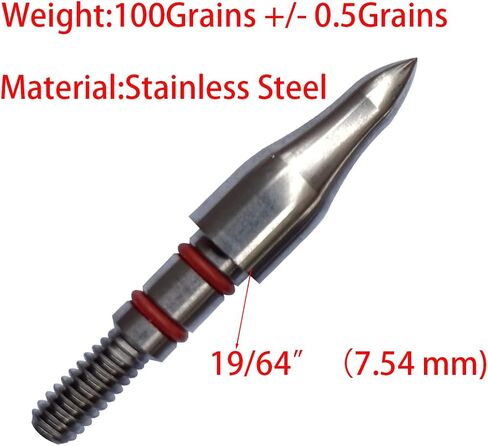 100/125/150/200 Grains Archery Field Points,9/32″，5/16″，19/64 ″ Field Points, Stainless Steel Screw in Archery Field Tips and BroadHeads (1 Dozen 12 PCS) in Saudi Arabia