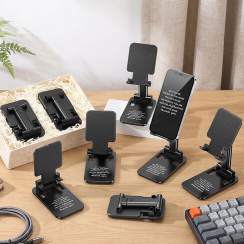 Sabary 16 Pcs Employee Appreciation Gifts Bulk Desktop Cellphone Stand with Inspiring Quote Foldable Angle Height Adjustable Portable Holder Thank You Gift for Team Office Coworkers Staff Teachers in Kuwait