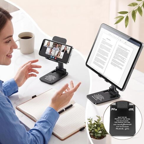 Sabary 16 Pcs Employee Appreciation Gifts Bulk Desktop Cellphone Stand with Inspiring Quote Foldable Angle Height Adjustable Portable Holder Thank You Gift for Team Office Coworkers Staff Teachers in Kuwait
