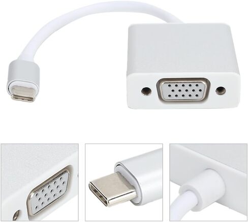 7.87in Aluminium Alloy Type-C Male to VGA Female Adapter 1080P USB 3.1 Plug and Play Portable Video Adapter for OS X Desktop Computer in Saudi Arabia