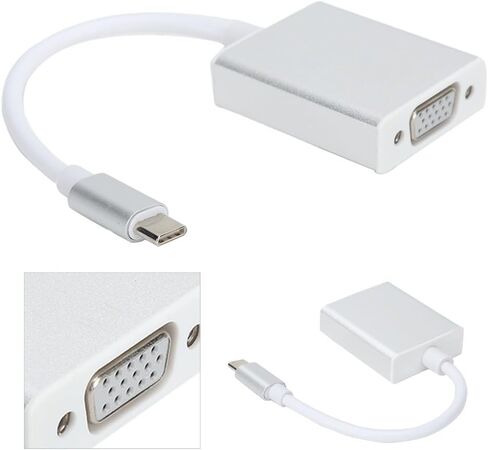 7.87in Aluminium Alloy Type-C Male to VGA Female Adapter 1080P USB 3.1 Plug and Play Portable Video Adapter for OS X Desktop Computer in Saudi Arabia