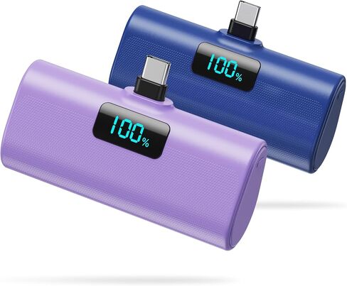 [2-Pack]Portable Charger for iPhone 17/16/15 Series,Upgraded 5200mAh PD USB C Power Bank Built-in USB-C Connector, Battery Pack Compatible with iPhone 17/17 Pro/17 Pro Max/16/15 Series,Samsung,Android in Saudi Arabia