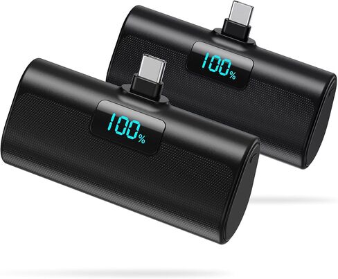 [2-Pack]Portable Charger for iPhone 17/16/15 Series,Upgraded 5200mAh PD USB C Power Bank Built-in USB-C Connector, Battery Pack Compatible with iPhone 17/17 Pro/17 Pro Max/16/15 Series,Samsung,Android in Saudi Arabia