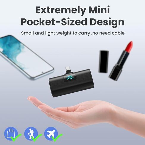 [2-Pack]Portable Charger for iPhone 17/16/15 Series,Upgraded 5200mAh PD USB C Power Bank Built-in USB-C Connector, Battery Pack Compatible with iPhone 17/17 Pro/17 Pro Max/16/15 Series,Samsung,Android in Saudi Arabia