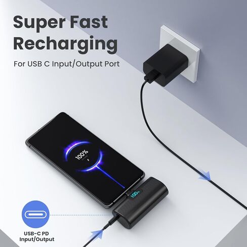 [2-Pack]Portable Charger for iPhone 17/16/15 Series,Upgraded 5200mAh PD USB C Power Bank Built-in USB-C Connector, Battery Pack Compatible with iPhone 17/17 Pro/17 Pro Max/16/15 Series,Samsung,Android in Saudi Arabia