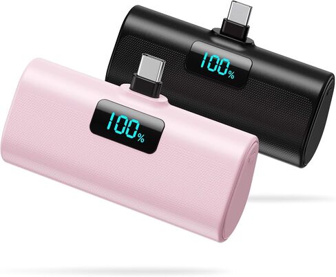 [2-Pack]Portable Charger for iPhone 17/16/15 Series,Upgraded 5200mAh PD USB C Power Bank Built-in USB-C Connector, Battery Pack Compatible with iPhone 17/17 Pro/17 Pro Max/16/15 Series,Samsung,Android in Saudi Arabia