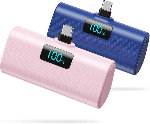 [2-Pack]Portable Charger for iPhone 17/16/15 Series,Upgraded 5200mAh PD USB C Power Bank Built-in USB-C Connector, Battery Pack Compatible with iPhone 17/17 Pro/17 Pro Max/16/15 Series,Samsung,Android in Saudi Arabia