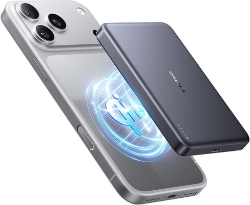 TORRAS MiniMag Power Bank,Ultra-Slim 10,000mAh Magnetic Wireless Portable Charger, 22.5W Fast Charging iPhone Air Magnetic Battery Pack Designed for iPhone 17 Pro Max/17 Pro/Air/16/15/14/13/12, Gray in Saudi Arabia