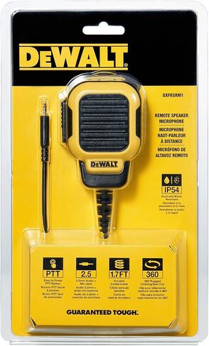 DEWALT DXFRSRM1 Remote Speaker Microphone, FRS Radio Accessory, 2.5mm Jack, PTT, for DXFRS300 and DXFRS800, DXFRSRM1 in Saudi Arabia