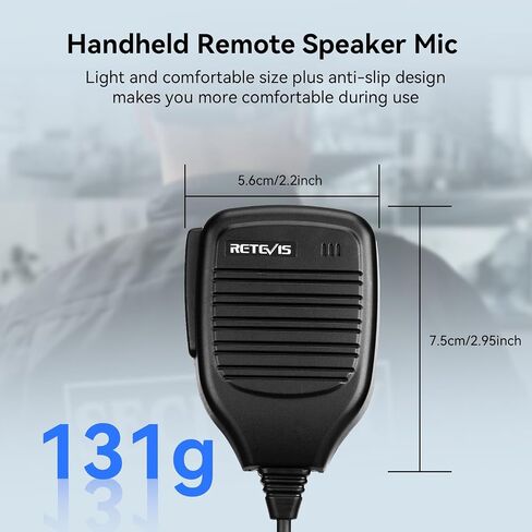 Retevis Walkie Talkie Shoulder Microphone,Kevlar Cable,10 Pack | for Retevis RT68/RT21/H-777/RT22/RT22S, Compatible with BAOFENG, Kenwood Radio, Kevlar Cable, Large PPT, Swivel Clips in Saudi Arabia