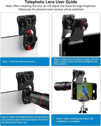 Evil eye 18X Telephoto Lens, Hight Power Telephoto Phone Lens with Tripod, Mobile Cell Lens Attachment for Android & iPhone, Samsung and Most Smartphone in Kuwait
