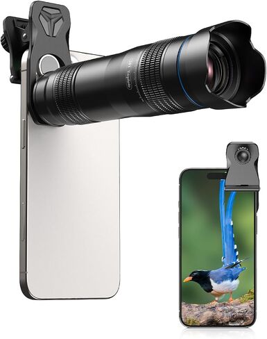 MIAO LAB 28X High-Power Telephoto Lens for Smartphone – Universal Clip-on Telephoto Lens for iPhone, Samsung, Android, Clear Long-Range Shots, Also Works as Monocular in Saudi Arabia