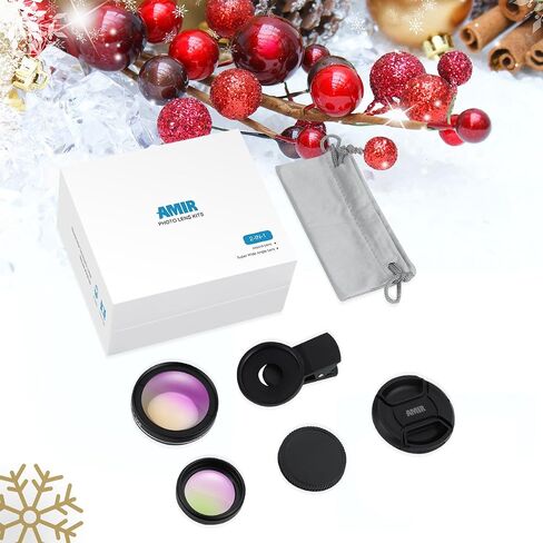 (Upgraded) Phone Camera Lens, 0.45X Super Wide Angle Lens, 15X Macro Lens, Clip-On 2 in 1 Professional for iPhone Lens Kit for TIK Tok, Vlog, Yotube, Compatible with iPhone, Samsung, Google Pixel in Saudi Arabia