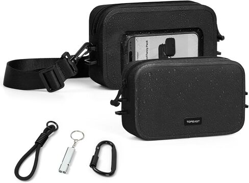 TOPEAST Waterproof Fanny Pack for Women & Men, Waterproof Belt Bag with Phone Pouch, Adjustable Crossbody & Waist Pack for Swimming, Hiking, Beach & Outdoors Essentials, Black in Saudi Arabia