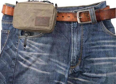 diodrio Belt Pouch for Men Women YKK Zippers EDC Pouch, Belt Bag Waist Pack for Hiking, Water Resistant, Waxed Canvas, Olive in Saudi Arabia