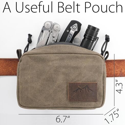diodrio Belt Pouch for Men Women YKK Zippers EDC Pouch, Belt Bag Waist Pack for Hiking, Water Resistant, Waxed Canvas, Olive in Kuwait