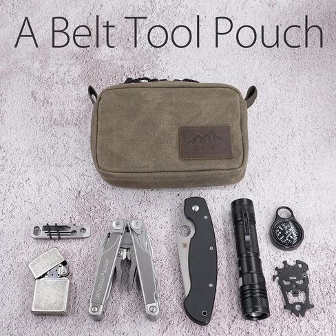 diodrio Belt Pouch for Men Women YKK Zippers EDC Pouch, Belt Bag Waist Pack for Hiking, Water Resistant, Waxed Canvas, Olive in Saudi Arabia
