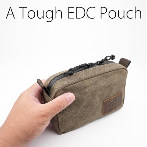 diodrio Belt Pouch for Men Women YKK Zippers EDC Pouch, Belt Bag Waist Pack for Hiking, Water Resistant, Waxed Canvas, Olive in Saudi Arabia