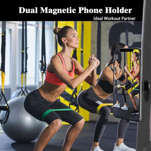 Double Sided Magnetic Phone Holder, 360° Adjustable for Gym and Golf Carts, Strong Magnet, Shoot Hands-Free Videos During Exercise, Compatible with MagSafe Cases & iPhone 17/16/15/14/13 Pro Max Plus in Kuwait