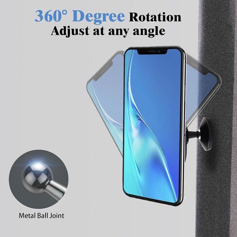 Double Sided Magnetic Phone Holder, 360° Adjustable for Gym and Golf Carts, Strong Magnet, Shoot Hands-Free Videos During Exercise, Compatible with MagSafe Cases & iPhone 17/16/15/14/13 Pro Max Plus in Kuwait
