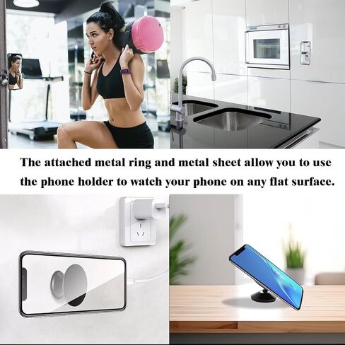 Double Sided Magnetic Phone Holder, 360° Adjustable for Gym and Golf Carts, Strong Magnet, Shoot Hands-Free Videos During Exercise, Compatible with MagSafe Cases & iPhone 17/16/15/14/13 Pro Max Plus in Kuwait