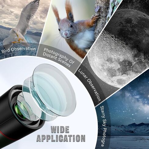 Telescope, Telescope for Adults High Powered, Professional Refractor Auto-Focus Smart Digital Electronic Telescopes with 4K Astrophotography Camera, Dual Screens Spotter, Carry Bag and 32G Card in Saudi Arabia