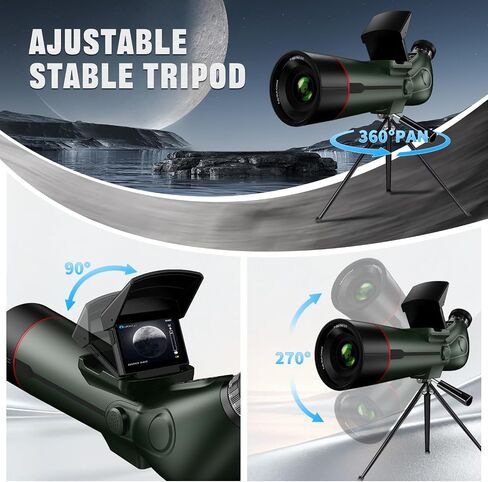 Telescope, Telescope for Adults High Powered, Professional Refractor Auto-Focus Smart Digital Electronic Telescopes with 4K Astrophotography Camera, Dual Screens Spotter, Carry Bag and 32G Card in Saudi Arabia