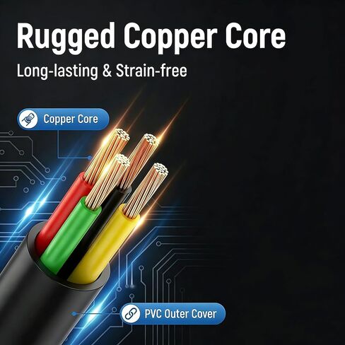 Phone Extension Cord 50FT Long Phone Cable Line Wire, with Standard RJ11 Plug andIncludes Telephone Inline Coupler RJ11 Splitter and 25Cable Clip Holders, Black in Kuwait