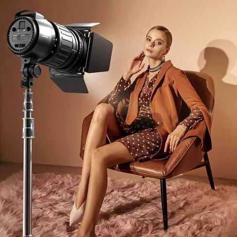 WELLMAKING Bowens Mount Fresnel Lens Light Booster Kit with Barn Door | 10X brightness boost with 12°-40° zoomable beam. Includes barn door and honeycomb grid for precise studio lighting control. in Saudi Arabia