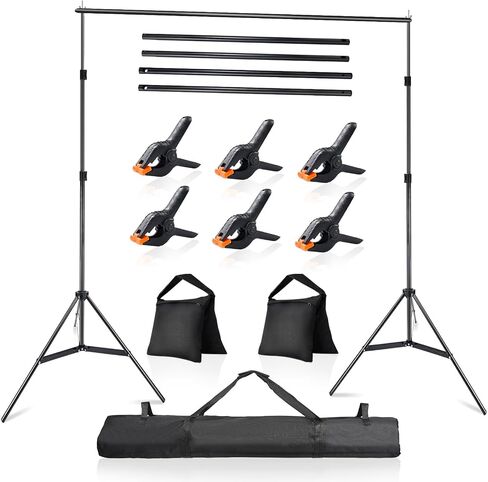 Photo Video Studio 10x7Ft (WxH) Adjustable Background Stand Backdrop Support System Kit with Carry Bag in Saudi Arabia