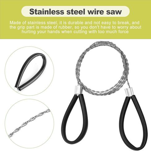 4-Pack 23.6-Inch Cable Wire Saw – Portable Emergency Hand Saw for Camping, Hiking, Survival, Cuts Wood, PVC, Metal, and Trees, Red & Black in Saudi Arabia