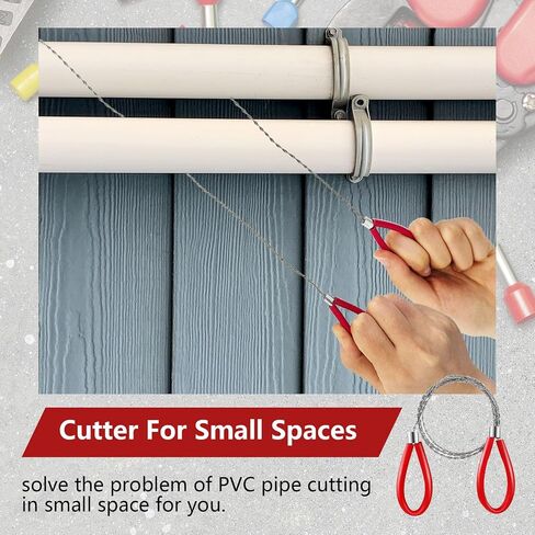 Stainless Steel Cable Saw,Metal Wire Saw Hand Pocket String Emergency Survival Rope Cutting Tools PVC Pipe Cutting Tool for Wood Camping Hiking Hunting,Red,23.62 Inch (4 Pcs) in Saudi Arabia