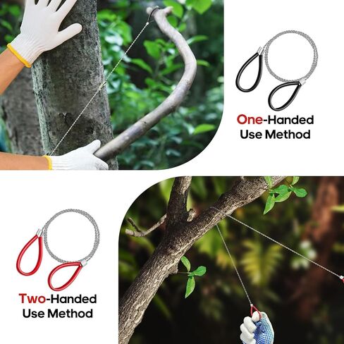 2pcs Stainless Steel Wire Saw with Gloves 31.5" Metal PVC Cable Saw Hand Pocket String Camping Hiking Emergency Outdoor Survival Rope Cutting Tools for Trees, Wood and ABS Plastic Pipes in Saudi Arabia