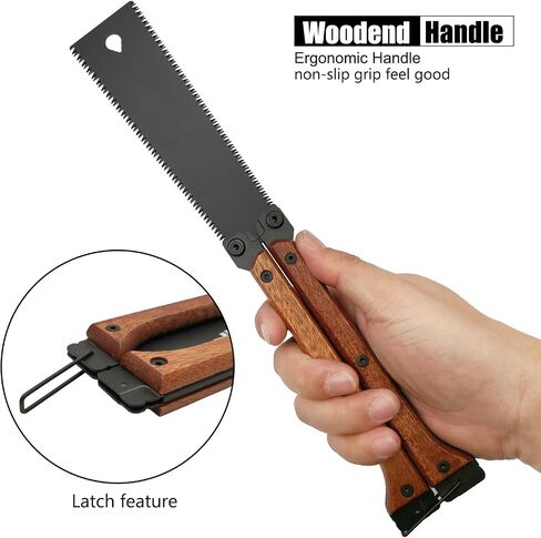 Folding Hand Saw - 5.5inch, 11TPI Pruning Saw with Smooth Cuts & Flush Cut Feature for Camping and Gardening in Saudi Arabia
