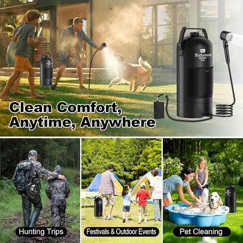 Portable Camping Shower with Battery Powered Pump, 5 Gal/20L Solar Heated Camp Shower Bag, 3-Mode Shower Head & Travel Case for Outdoor Camping, Beach Rinse & Dogs in Saudi Arabia
