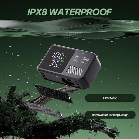 IGRL Portable Shower for Camping, Powerful 10L/Min Water Flow, Rechargeable Shower Pump with Bath Sponge, 4 Spray Modes, IPX8 Waterproof, 7800mAh Battery, Ideal for Hiking, Travel, Pet, Car Wash in Kuwait