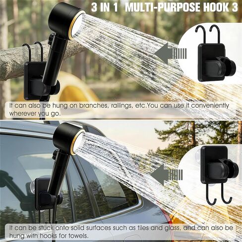 FizZeal Portable Camping Shower with LED Display & 5 Speed, 8000mAh Battery | 5-speed adjustable shower head with LED display, foldable 6.6Gal bucket,portable rinse kit for outdoor camping and travel in Saudi Arabia