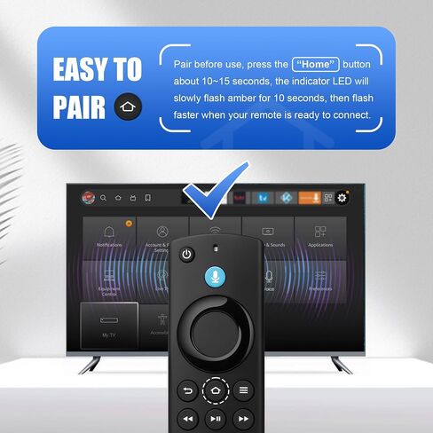 Replacement TV Remote Control for All Fire Series, Compatible with Fire Smart TV Stick/TV Cube/Stick Lite/HD/4K Max/4K, for Insignia TV Remote, Smart TV 3rd Gen with Voice Controller in Saudi Arabia
