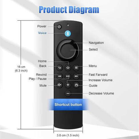 Replacement TV Remote Control for All Fire Series, Compatible with Fire Smart TV Stick/TV Cube/Stick Lite/HD/4K Max/4K, for Insignia TV Remote, Smart TV 3rd Gen with Voice Controller in Saudi Arabia