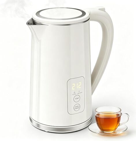 Electric Kettle Temperature Control, 1.7L Large Electric Tea Kettle, 4H Keep Warm Hot Water Kettle with 6 Presets, LED Screen Electric Kettles for Boiling Water, Boil-Dry Protection in Saudi Arabia
