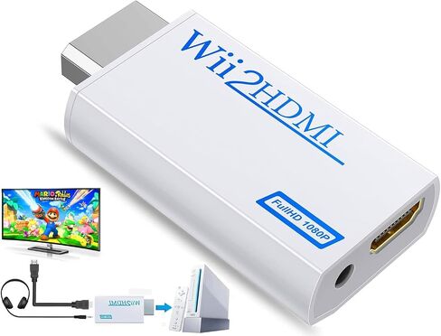 Wii to HDMI Converter, Wii2 to HDMI for HD Video Audio Output with 3.5mm Audio Jack, Supports All Wii Display Modes 1080P 720P, Wii, Wii U, HDTV, Monitor, NTSC in Saudi Arabia