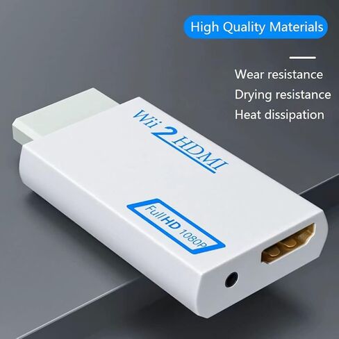 Wii to HDMI Converter, Wii2 to HDMI for HD Video Audio Output with 3.5mm Audio Jack, Supports All Wii Display Modes 1080P 720P, Wii, Wii U, HDTV, Monitor, NTSC in Saudi Arabia