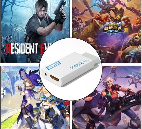Wii to HDMI Converter, Wii2 to HDMI for HD Video Audio Output with 3.5mm Audio Jack, Supports All Wii Display Modes 1080P 720P, Wii, Wii U, HDTV, Monitor, NTSC in Saudi Arabia