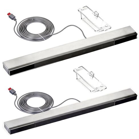 2 Pack Wired Wii Sensor Bar, Motion Game Accessories for Wii and Wii U | Infrared Wii Sensor Bar with Adhesive Stand for Nintendo Wii and Wii U Console, Motion Games, Gaming Accessories in Saudi Arabia
