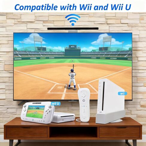 2 Pack Wired Wii Sensor Bar, Motion Game Accessories for Wii and Wii U | Infrared Wii Sensor Bar with Adhesive Stand for Nintendo Wii and Wii U Console, Motion Games, Gaming Accessories in Saudi Arabia